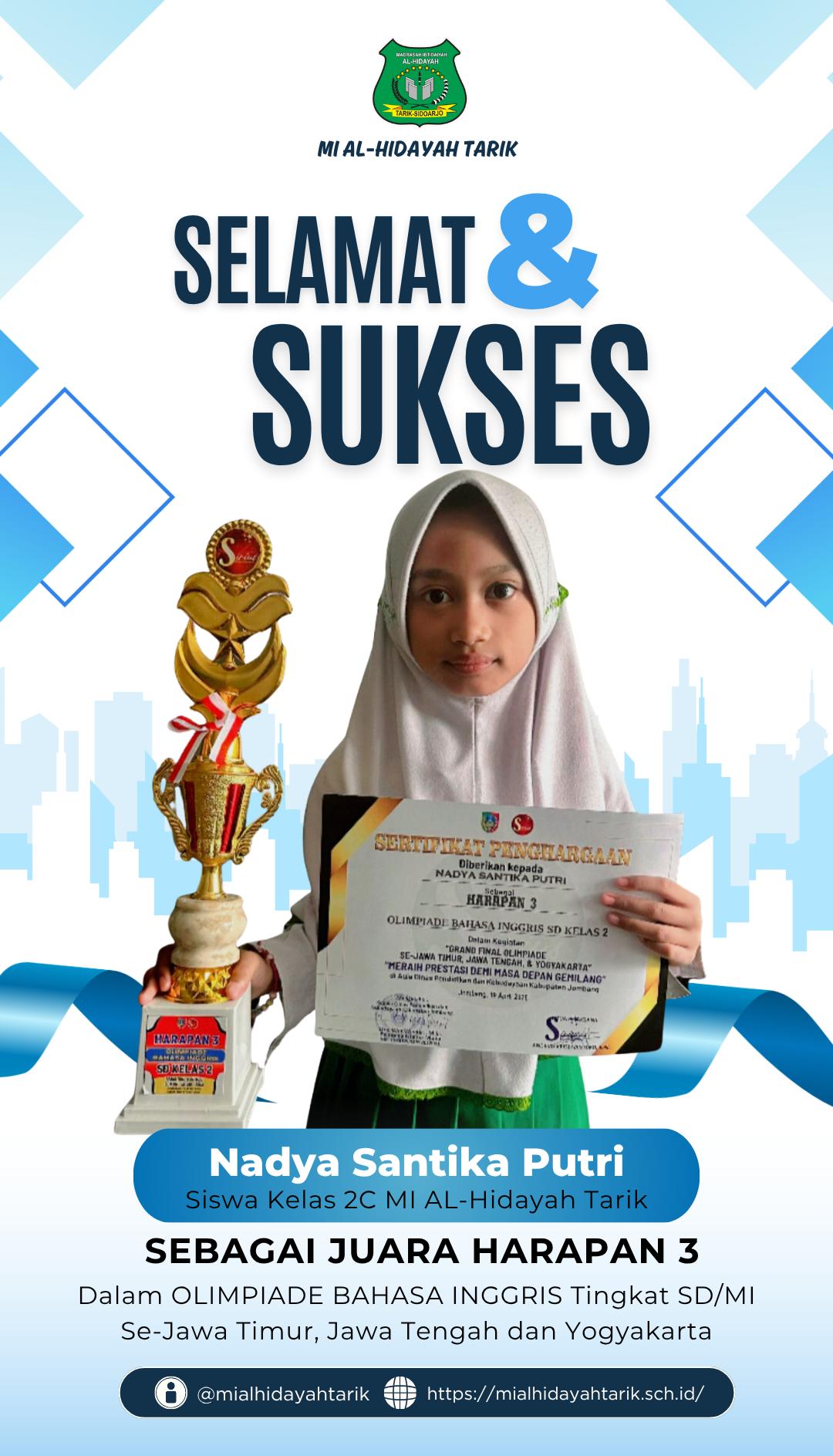 Raih Juara Harapan 3 Olimpiade Bahasa Inggris se-Jawa Timur, Jawa Tengah, dan Yogyakarta 2026
